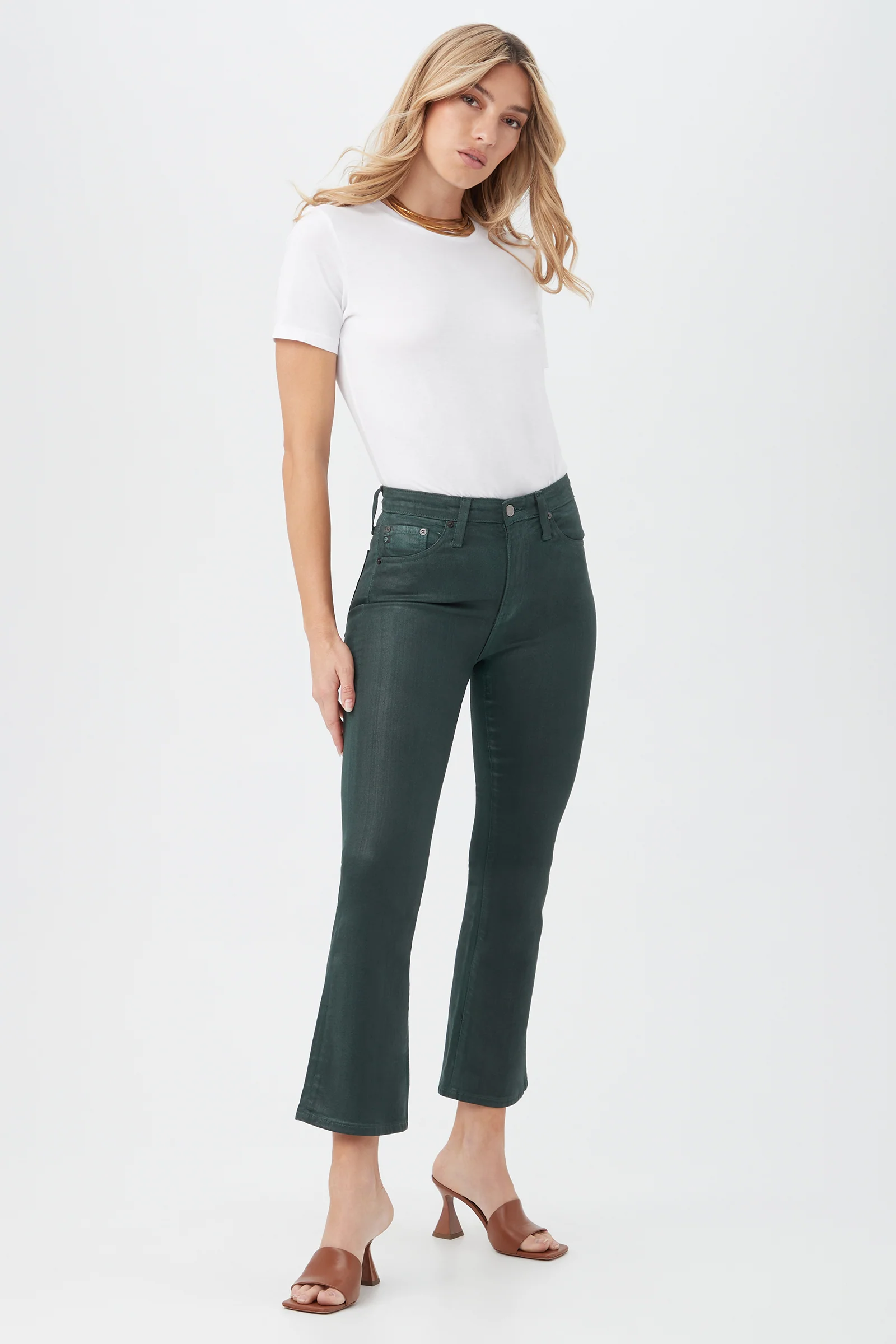 AG Women's Farrah Green Cropped Jean - Image 3