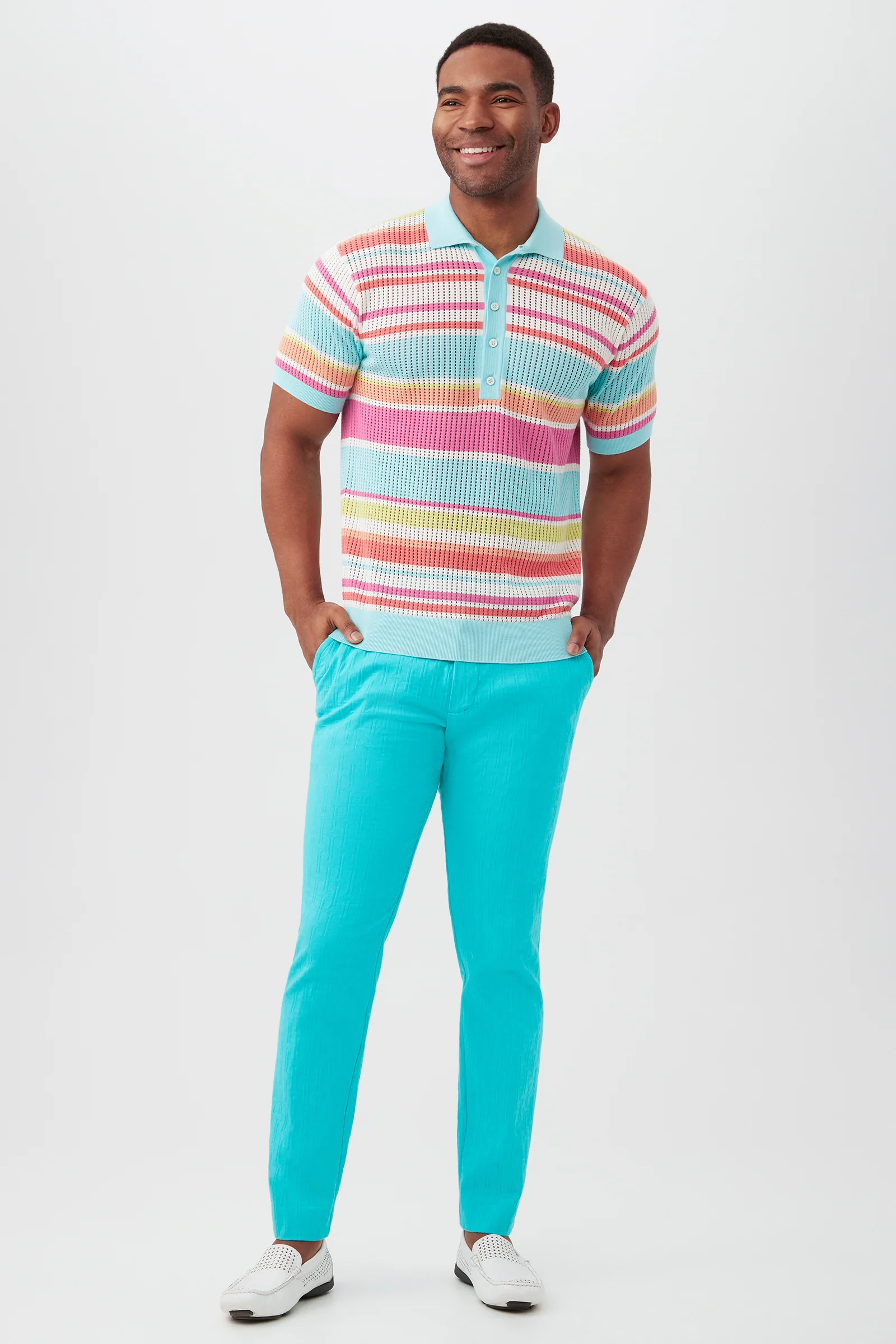 Clyde Slim Trouser - Tiberio Tile Jacquard - Image 3