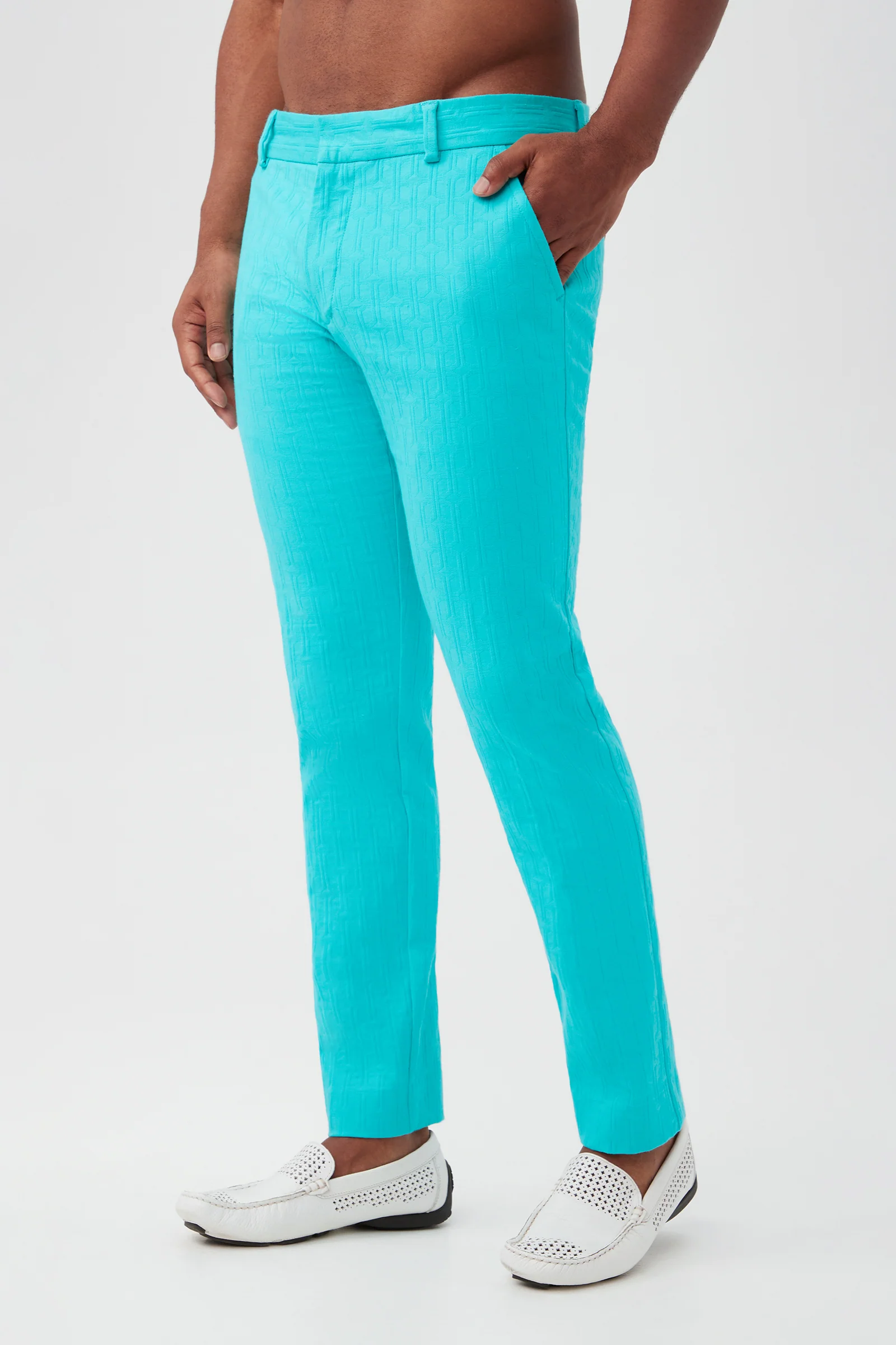 Clyde Slim Trouser - Tiberio Tile Jacquard - Image 4