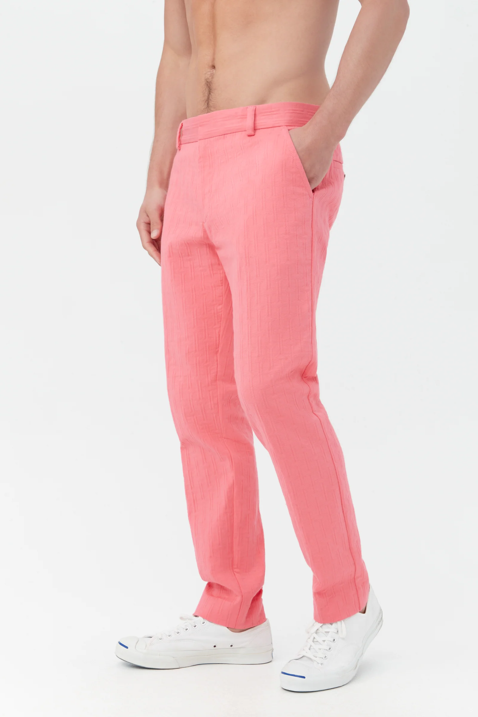 Clyde Slim Trouser - Tiberio Tile Jacquard - Image 8