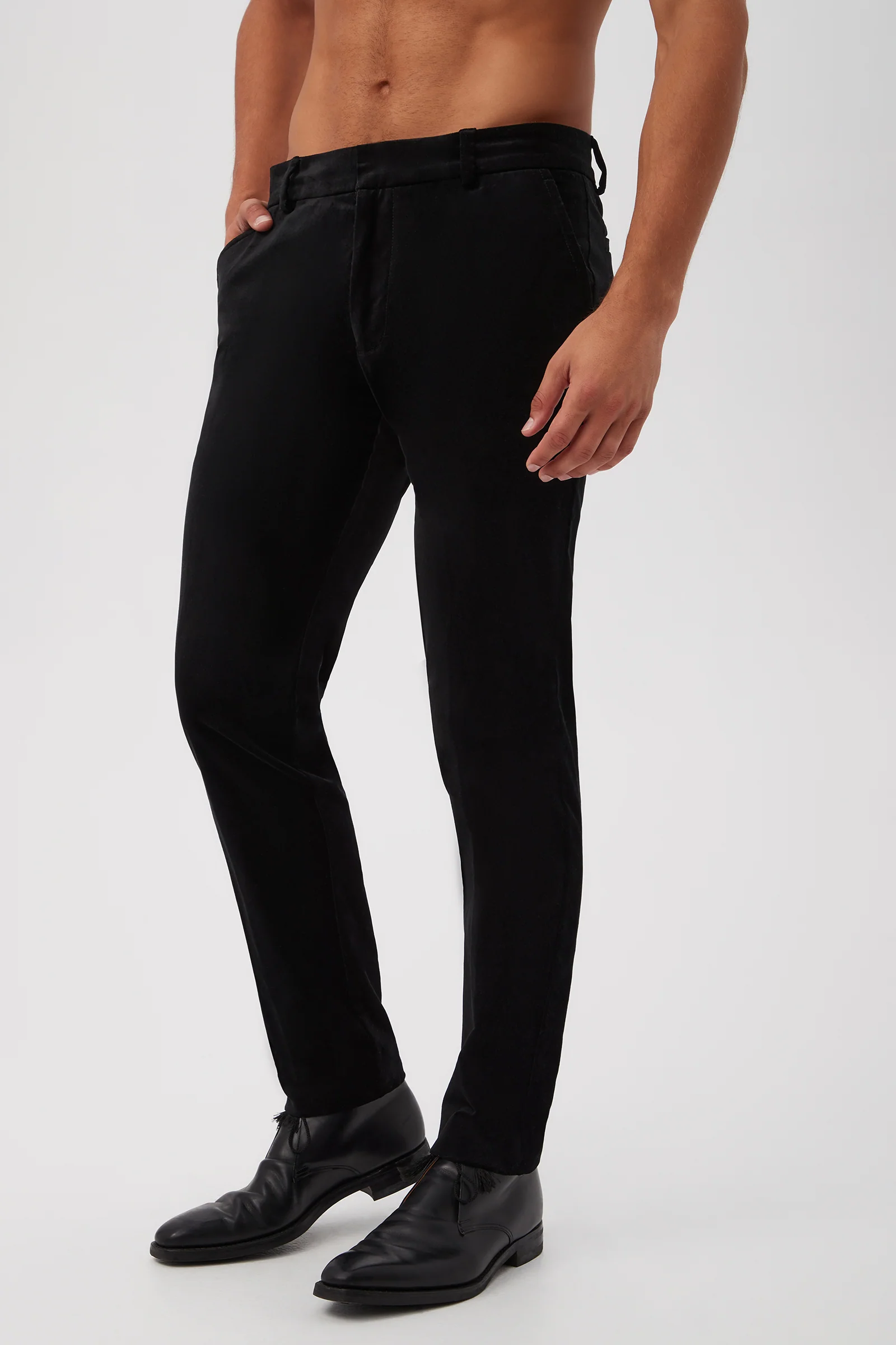 Clyde Slim Trouser - Black Velveteen - Image 3