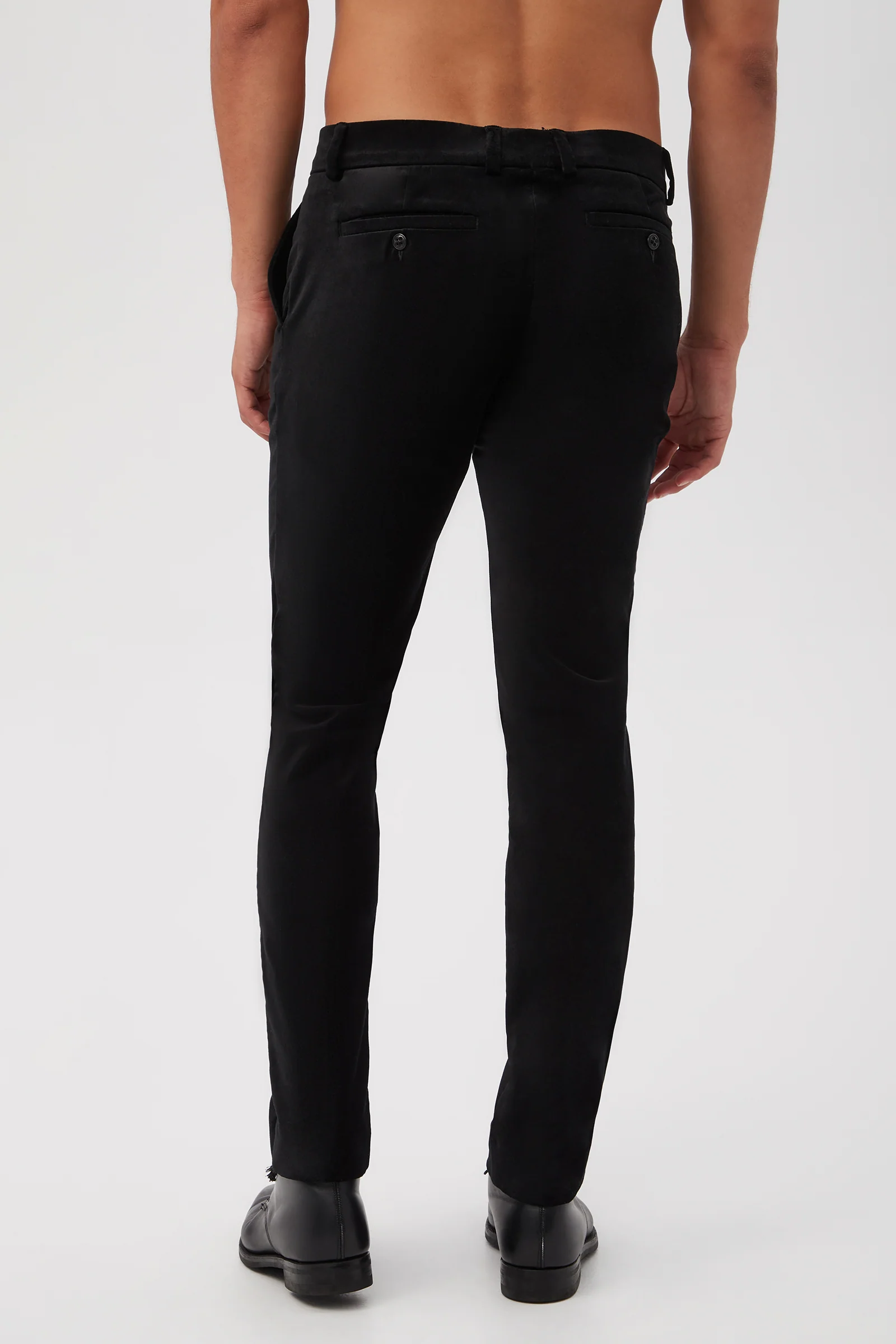 Clyde Slim Trouser - Black Velveteen - Image 4