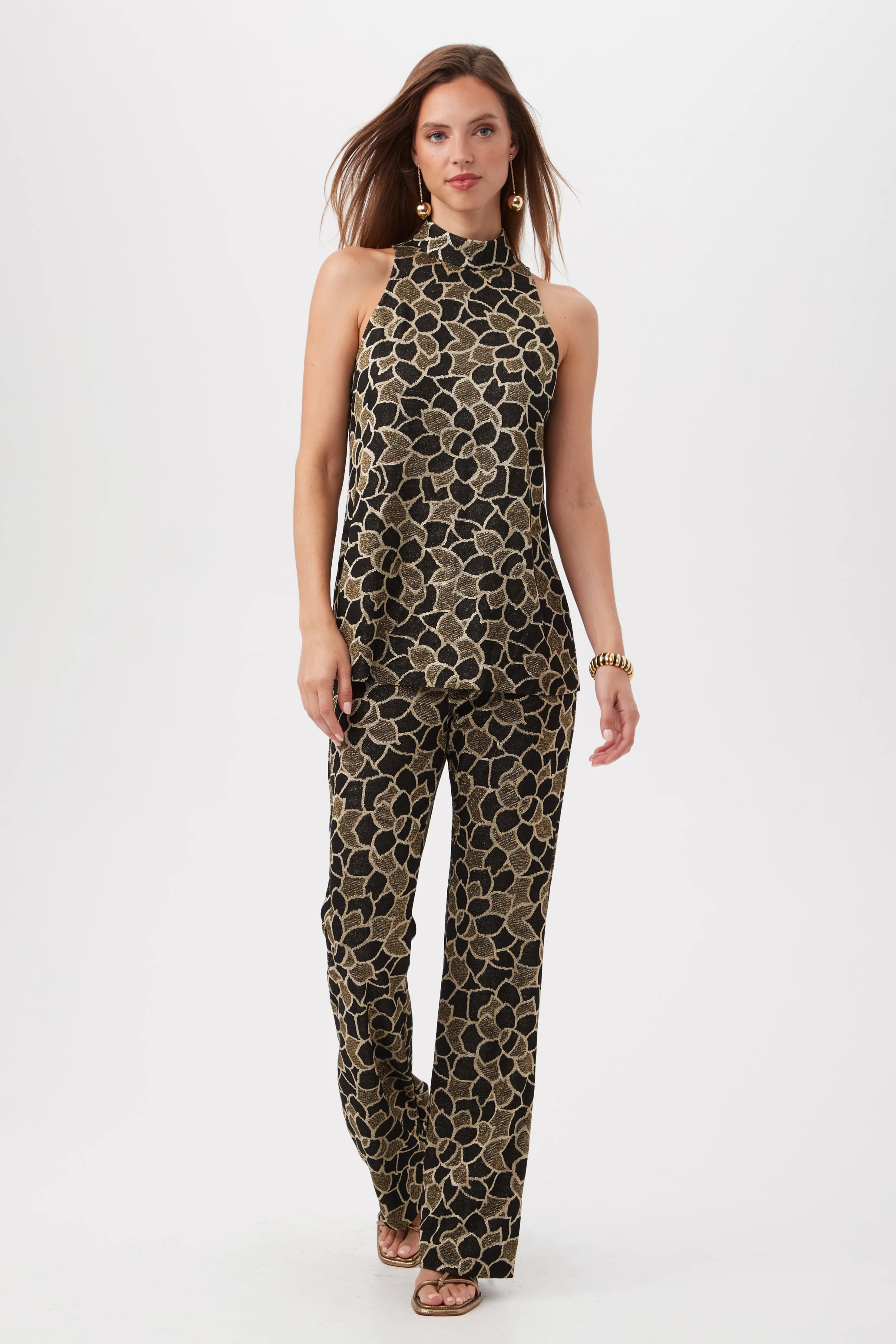 Northern Lights Knit Jacquard Sleeveless Mockneck Tunic Top - Image 4