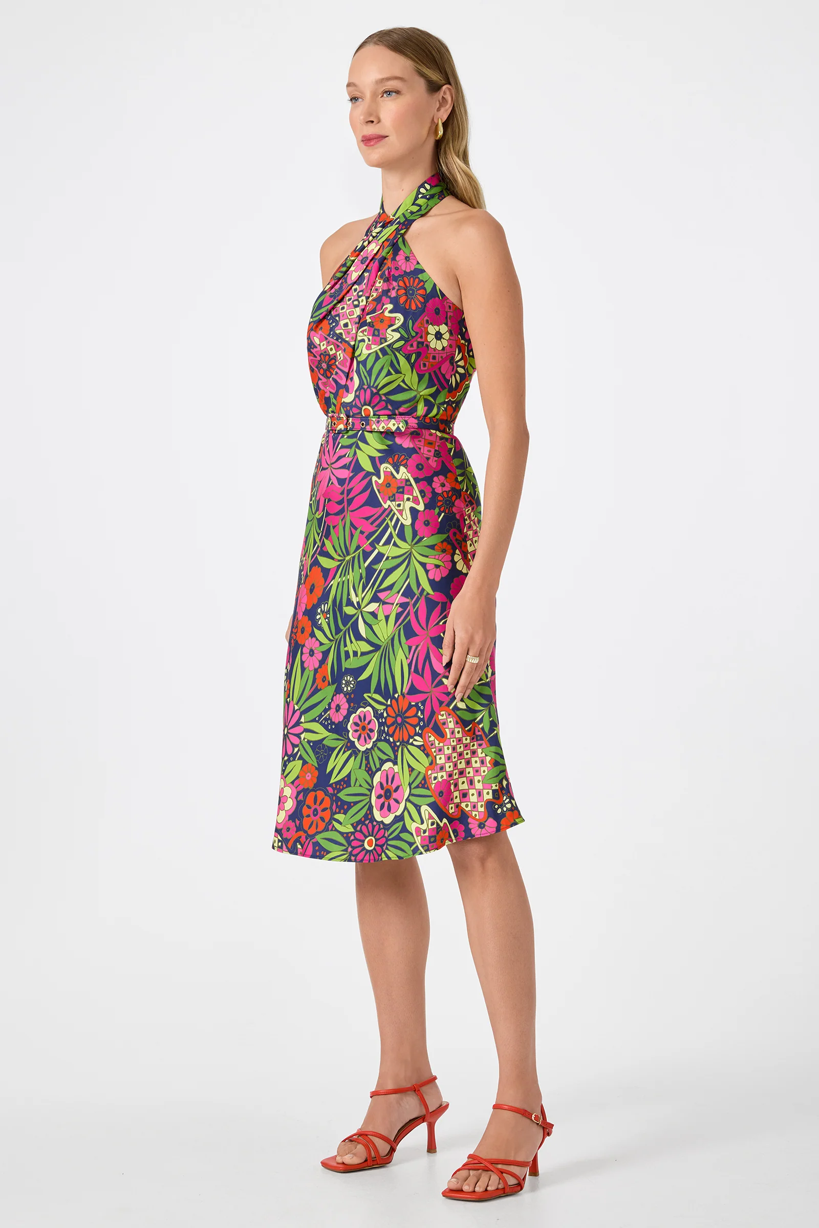 Muri Cross-Halter Midi Dress - Fumi Floral - Image 3